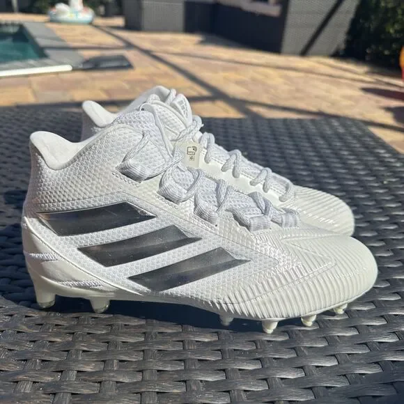 Adidas Freak Carbon Mid White Silver Metallic Men's Football Shoes EE7133 Size 8